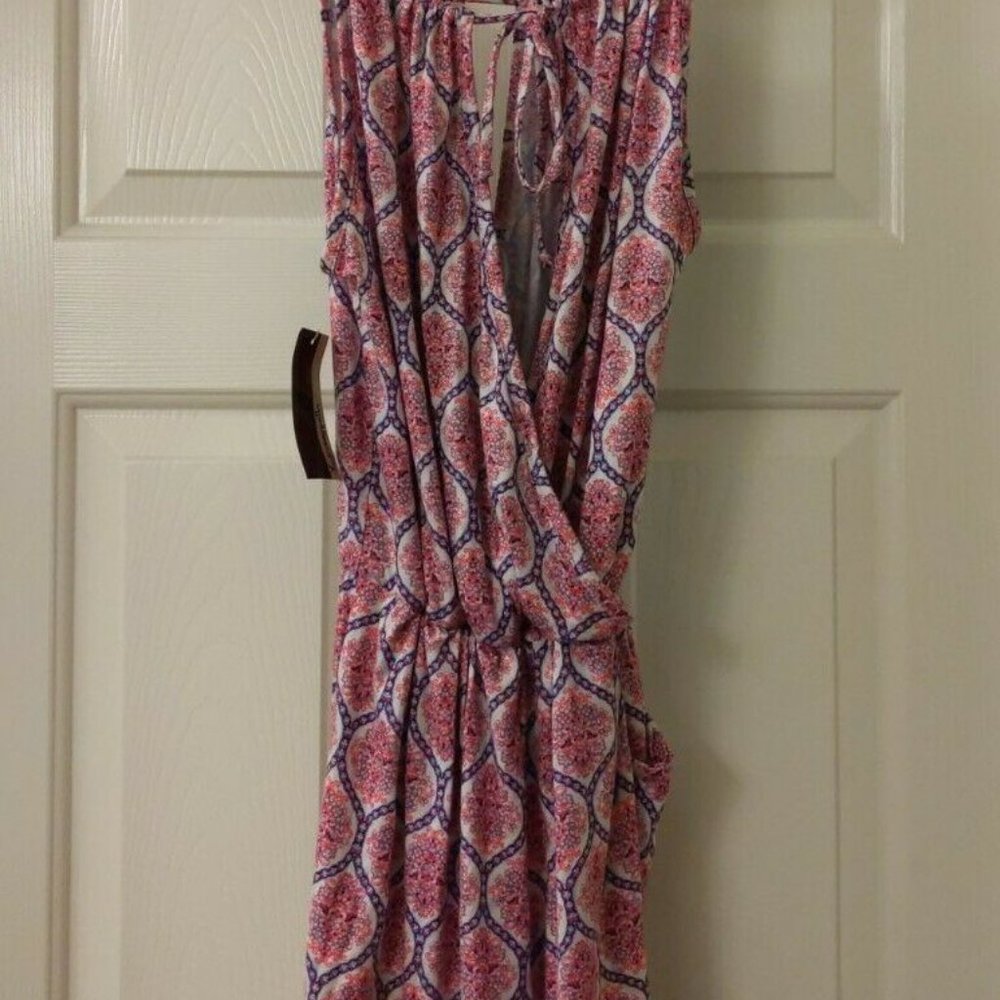 NWT Nordstrom x Loveappella Wrap Romper with Pockets Pink Paisley Sz XS